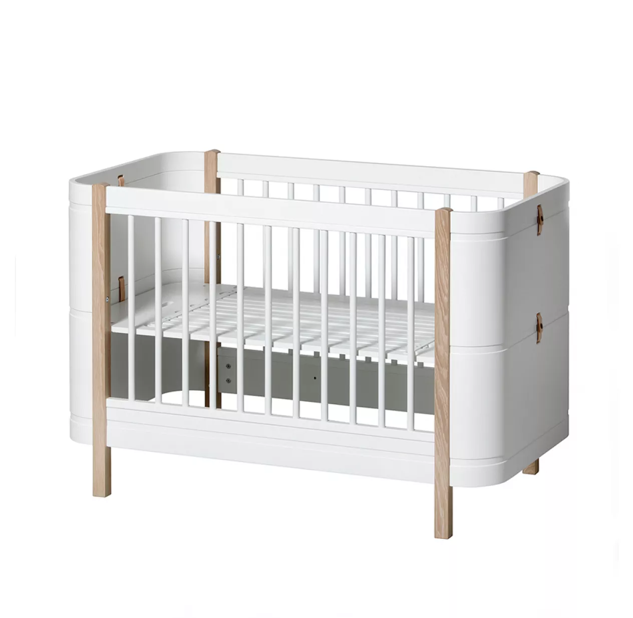 Lit Bébé évolutif 5 En 1 Mini+ Wood - Blanc/Chêne 4 Lit Bébé évolutif 5 En 1 Mini+ Wood - Blanc/Chêne – Image 2
