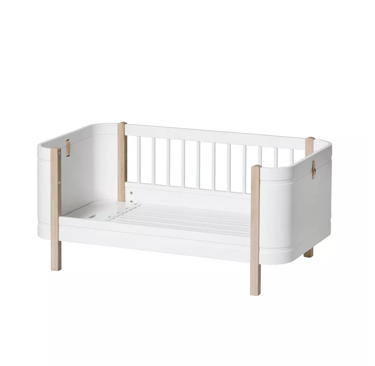 Lit Bébé évolutif 5 En 1 Mini+ Wood - Blanc/Chêne 6 Lit Bébé évolutif 5 En 1 Mini+ Wood - Blanc/Chêne – Image 4