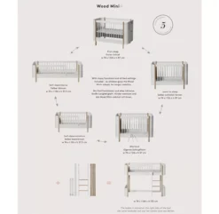 Lit Bébé évolutif 5 En 1 Mini+ Wood - Blanc -Enfant Fournitures Boutique 041426 wood mini blanc oliver furniture 9 1264x1234