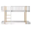 Lit Mezzanine Mi-haut Wood Avec échelle Face - Blanc/Chêne -Enfant Fournitures Boutique 041427 lit mi haut wood original chene oliver furniture 1 1264x1234