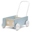Kid's Concept Chariot Poussette En Bois - Bleu Gris