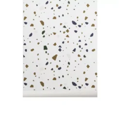 Ferm LIVING Papier Peint Terrazzo - Gris Clair