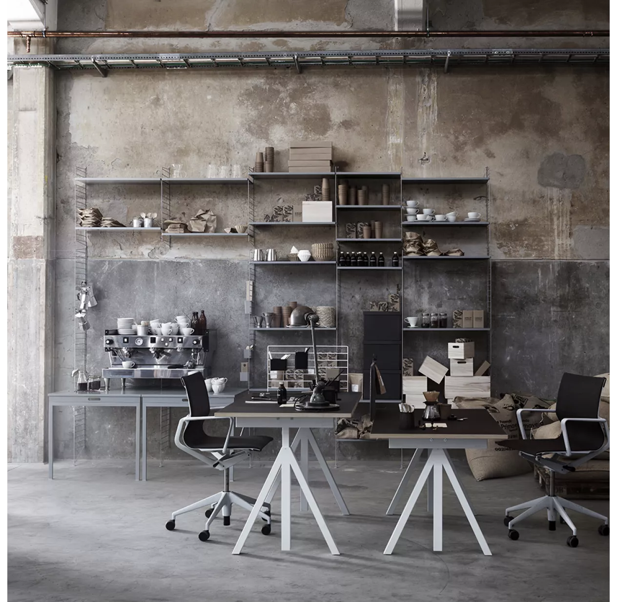 Pack 2 Portants Muraux Au Sol 200 X 30 Cm - Gris 4 Pack 2 Portants Muraux Au Sol 200 X 30 Cm - Gris – Image 2