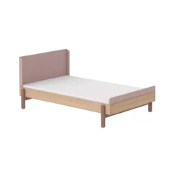 Lit Enfant 120 X 200 Cm Tête De Lit Haute Popsicle - Chêne/Cherry