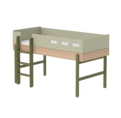 Lit Enfant Mi-hauteur échelle Droite Popsicle - Chêne/Kiwi