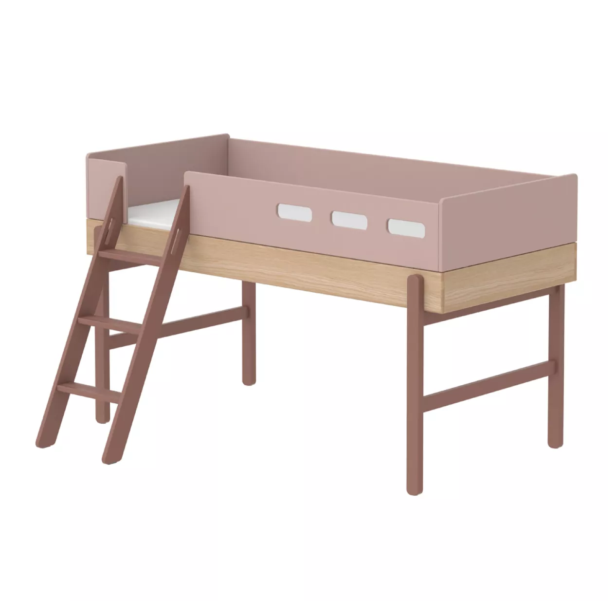 Lit Enfant Mi-hauteur échelle Inclinée Popsicle - Chêne/Cherry 3 Lit Enfant Mi-hauteur échelle Inclinée Popsicle - Chêne/Cherry