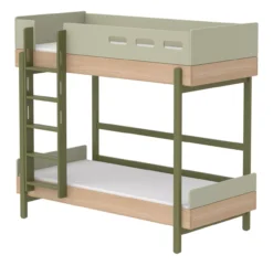 Lit Superposé échelle Droite Popsicle - Chêne/Kiwi