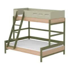 Lit Familial Superposé échelle Inclinée Popsicle - Chêne/Kiwi