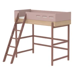 Lit Mezzanine échelle Inclinée Popsicle - Chêne/Cherry