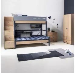 Lit Familial Superposé Escalier Popsicle - Chêne/Blueberry -Enfant Fournitures Boutique 90 10764 32 lit familial escalier blueberry popsicle flexa 3 1264x1234