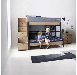 Lit Familial Superposé Escalier Popsicle - Chêne/Blueberry -Enfant Fournitures Boutique 90 10764 32 lit familial escalier blueberry popsicle flexa 4 1264x1234