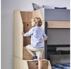 Lit Familial Superposé Escalier Popsicle - Chêne/Blueberry -Enfant Fournitures Boutique 90 10764 32 lit familial escalier blueberry popsicle flexa 5 1264x1234