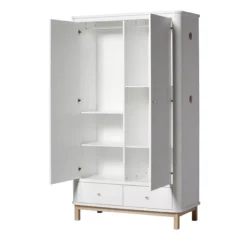 Armoire 2 Portes Wood - Chêne / Blanc -Enfant Fournitures Boutique armoire 2 portes 041351 blanc chene oliver furniture 3 1264x1234