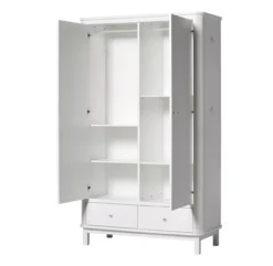 Armoire 2 Portes Wood - Blanc -Enfant Fournitures Boutique armoire 2 portes 041352 blanc oliver furniture 3 1264x1234