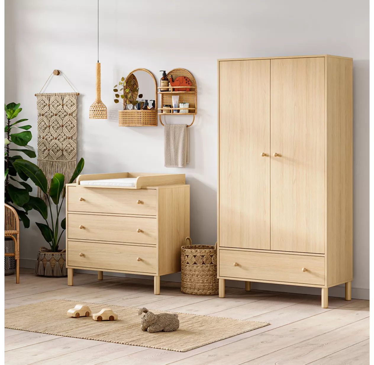 VOX Armoire 2 Portes Tela - Chêne 3 VOX Armoire 2 Portes Tela - Chêne – Image 2