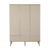 Armoire 3 Portes Flow XL - Argile / Chêne