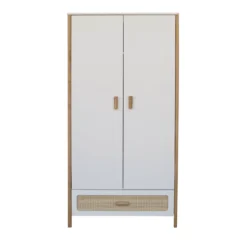 Armoire En Cèdre Et Rotin Océania - Blanc -Enfant Fournitures Boutique armoire enfant oceania theo rotin 1 1264x1234