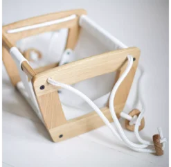 Balançoire Bébé Et Junior Cuir Blanc - Chêne -Enfant Fournitures Boutique balancoire bebe lillagunga cuir blanc chene 5 1264x1234