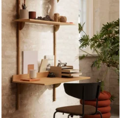 Ferm LIVING Bureau Mural Sector - Chêne/Noir -Enfant Fournitures Boutique bureau sector chene laiton noir ferm living 4 1264x1234