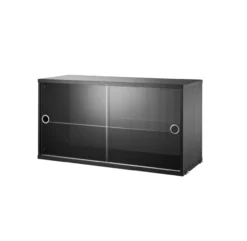 Caisson 2 Portes Vitrées Coulissantes - Noir