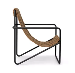 Ferm LIVING Chaise Lounge Desert - Noir/Stripe -Enfant Fournitures Boutique chaise lounge adulte desert stripe noir ferm living 5 1264x1234