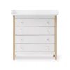 Commode Et Plan à Langer - Blanc / Chêne -Enfant Fournitures Boutique commode a langer 4 tiroirs wood original oliver furniture 1 1264x1234