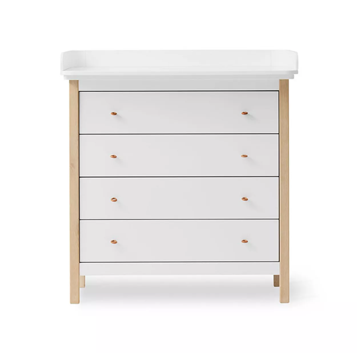 Commode Et Plan à Langer - Blanc / Chêne 3 Commode Et Plan à Langer - Blanc / Chêne