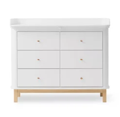 Commode Avec Grand Plan à Langer Wood - Chêne / Blanc