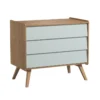 VOX Commode 3 Tiroirs à Langer Vintage - Chêne/Vert -Enfant Fournitures Boutique commode a langer vintage vert chene vox 1 1264x1234