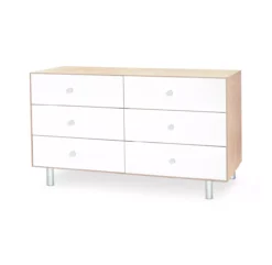 Commode Merlin Classic 6 Tiroirs - Blanc/Bouleau