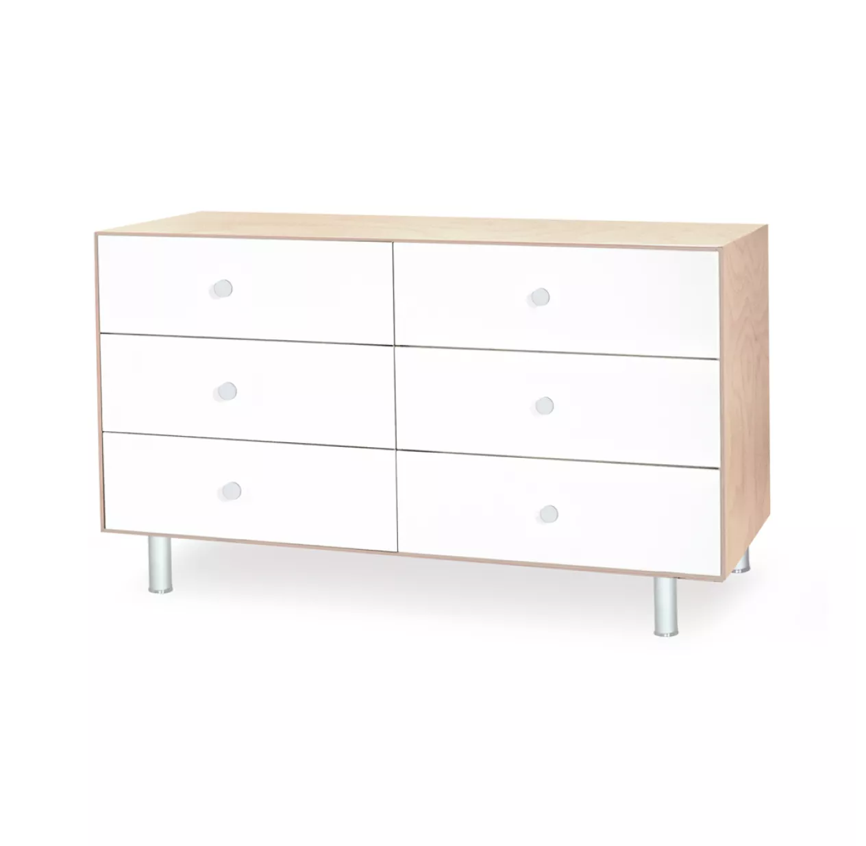 Commode Merlin Classic 6 Tiroirs - Blanc/Bouleau 3 Commode Merlin Classic 6 Tiroirs - Blanc/Bouleau