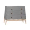 Leander Commode 3 Tiroirs Luna - Gris -Enfant Fournitures Boutique commode luna grise leander 1 1264x1234