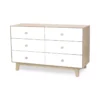 Commode Merlin Sparrow 6 Tiroirs - Blanc/Bouleau -Enfant Fournitures Boutique commode sparrow merlin 6 tiroirs oeuf nyc bouleau 1264x1234