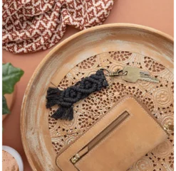 DIY Porte-clés En Macramé Souk - Charbon