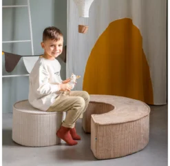 Duo De Poufs En Velours Côtelé - Beige -Enfant Fournitures Boutique ensemble pouf velours cotele beige wigiwama 5 1264x1234