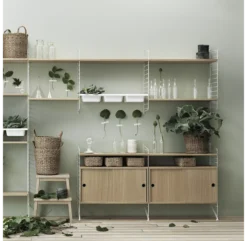 Pack 3 étagères 58 Cm - Chêne -Enfant Fournitures Boutique etagere 58x20 58x30 oak string 2 1264x1234