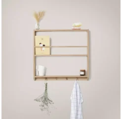 Etagère Livres Et Patères Eli - Chêne -Enfant Fournitures Boutique etagere eli avec pateres chene kas kopenhagen 4 1264x1234