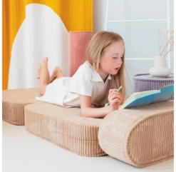 Fauteuil Flip Convertible En Velours Côtelé - Beige -Enfant Fournitures Boutique fauteuil flip lit d appoint velours cotele beige wigiwama 4 1264x1234