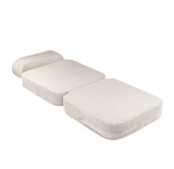 Fauteuil Flip Convertible En Velours Côtelé - Ecru -Enfant Fournitures Boutique fauteuil flip lit d appoint velours cotele ecru wigiwama 3 1264x1234