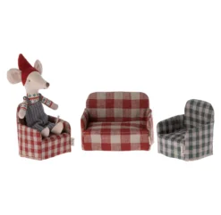 Maileg Fauteuil écossais Miniature - Rouge 9 Maileg Fauteuil écossais Miniature - Rouge -Enfant Fournitures Boutique fauteuil miniature souris maileg rouge 4 1264x1234