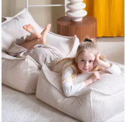 Fauteuil Pouf Ottoman En Velours Côtelé - Ecru -Enfant Fournitures Boutique fauteuil pouf velours cotele ecru wigiwama 3 1264x1234
