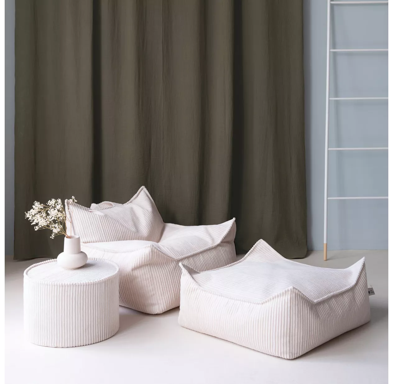 Fauteuil Pouf Ottoman En Velours Côtelé - Toffee 5 Fauteuil Pouf Ottoman En Velours Côtelé - Toffee – Image 3