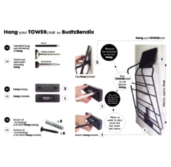 Fixation Murale Pour TOWERchair - Noir -Enfant Fournitures Boutique fixation murale tower chair budtz bendix 1264x1234