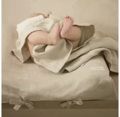 Housse De Matelas à Langer Lin Français - Greige -Enfant Fournitures Boutique housse de matelas a langer lin francais nobodinoz grege 3 1264x1234