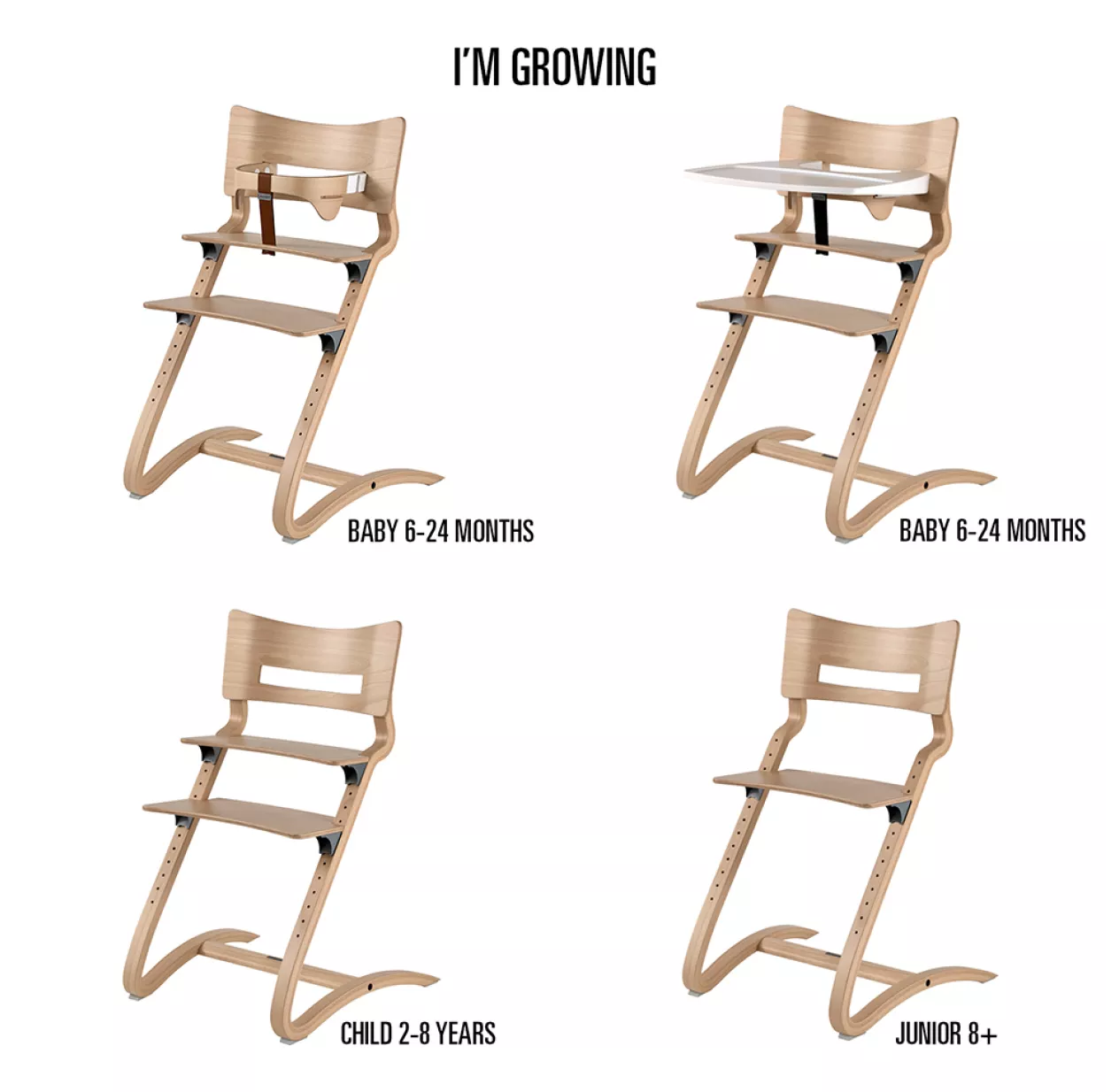 Chaise Haute évolutive Leander - Blanc 6 Chaise Haute évolutive Leander - Blanc – Image 4