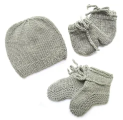 Kit De Naissance Tricoté - Gris