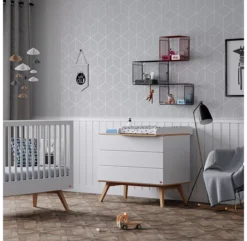 VOX Lit Bébé 60 X 120 Nature - Blanc -Enfant Fournitures Boutique lit bebe 60x120 nature white vox 3 1264x1234