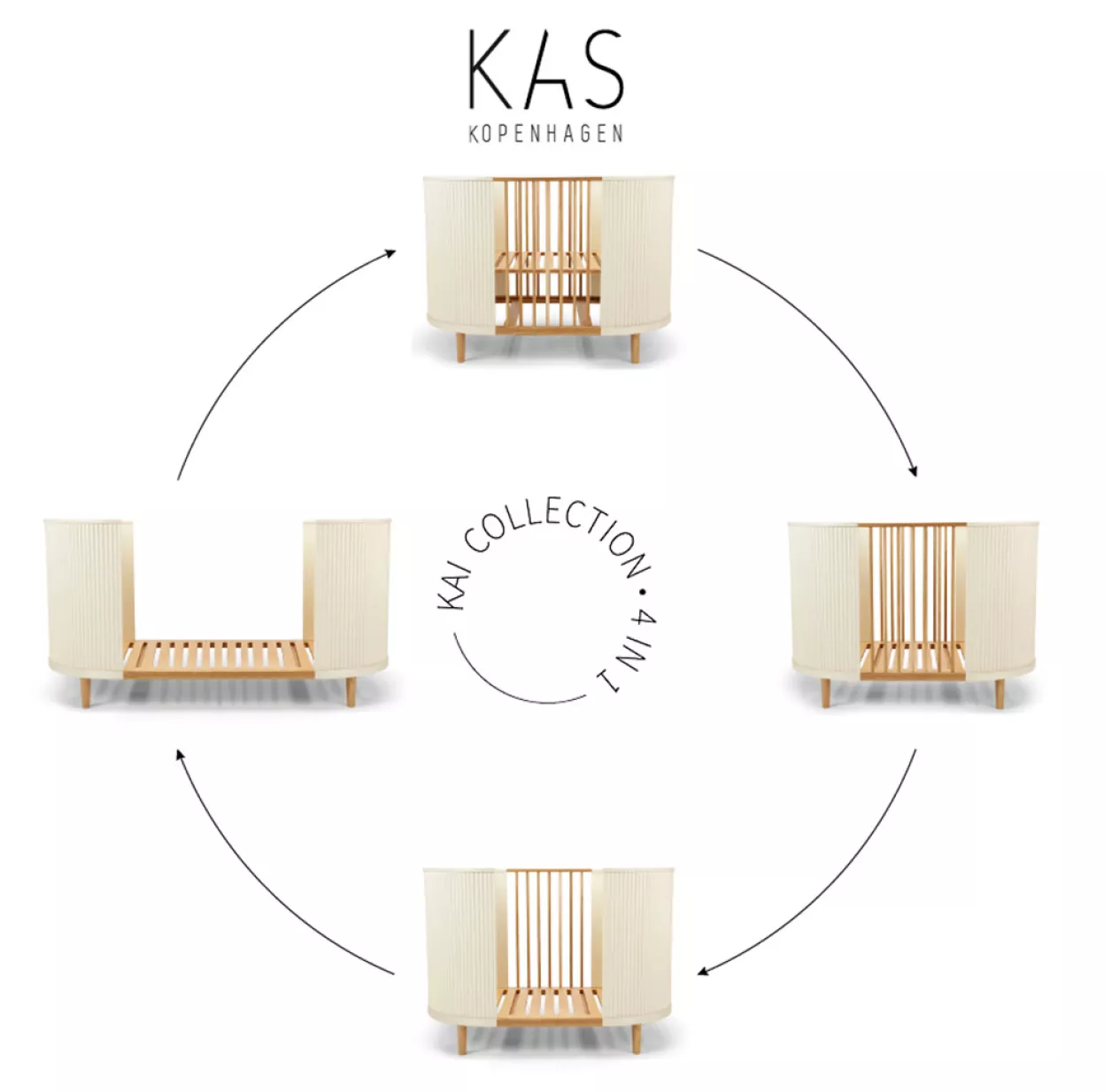 Lit Bébé évolutif KAI - Crème 5 Lit Bébé évolutif KAI - Crème – Image 3