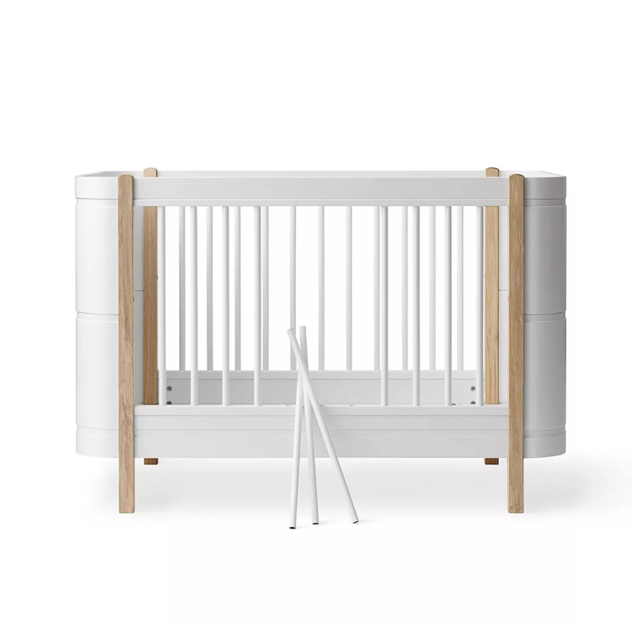 Lit Bébé évolutif Mini+ Wood Sans Kit De Conversion - Blanc/Chêne 7 Lit Bébé évolutif Mini+ Wood Sans Kit De Conversion - Blanc/Chêne – Image 5