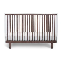 Lit Bébé évolutif Rhea - Blanc/Noyer